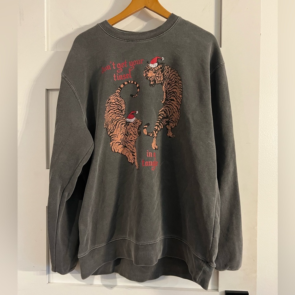 Living Fully Christmas Tiger Sweater